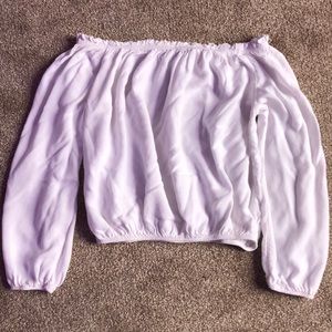 Brandy Melville white puff long sleeve